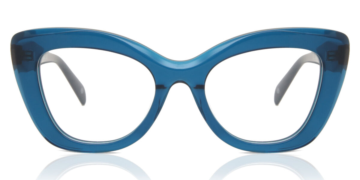 Image of Óculos de Grau Feminino Butterfly Aro Cheio Plástico Azuis - Luz Anti Azul - SmartBuy Collection PRT