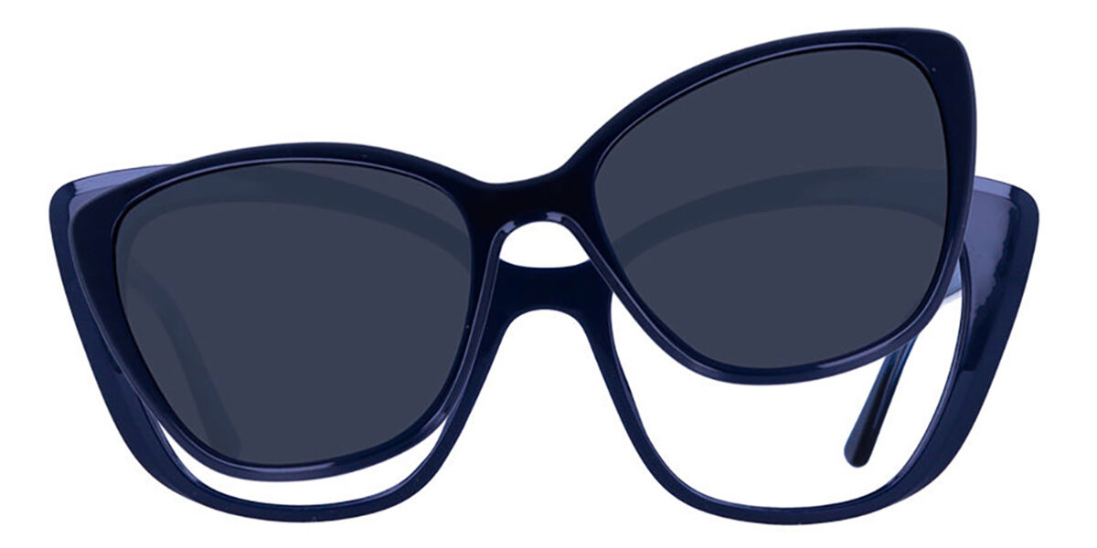 Image of Óculos de Grau Feminino Cat Eye Clip-On TR90 Azuis - Luz Anti Azul - SmartBuy Collection PRT