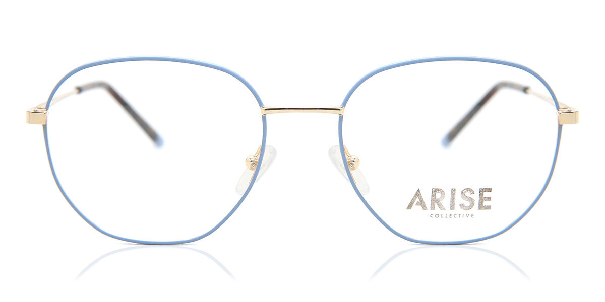 Image of Óculos de Grau Feminino Oval Aro Cheio Metal Azuis - Luz Anti Azul - Arise Collective PRT