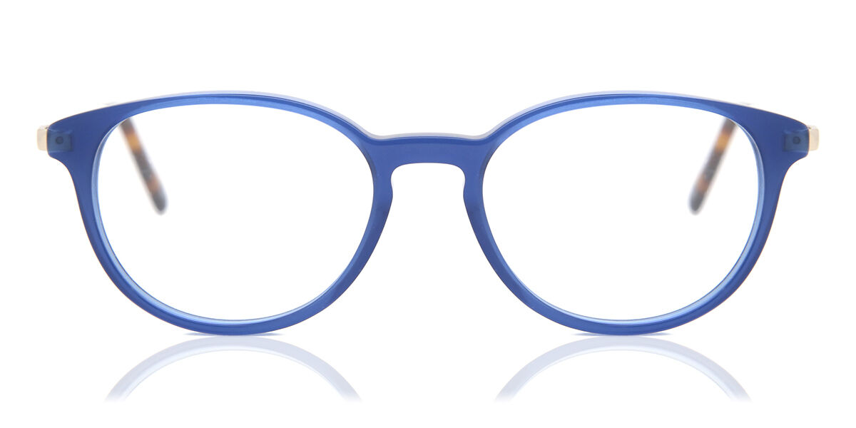 Image of Óculos de Grau Feminino Oval Aro Cheio Plástico Azuis - Luz Anti Azul - SmartBuy Collection PRT