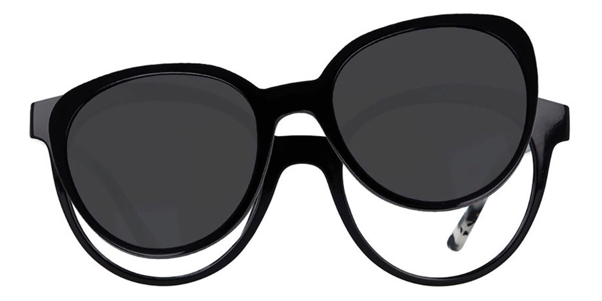 Image of Óculos de Grau Feminino Oval Clip-On TR90 Pretos - Luz Anti Azul - SmartBuy Collection PRT