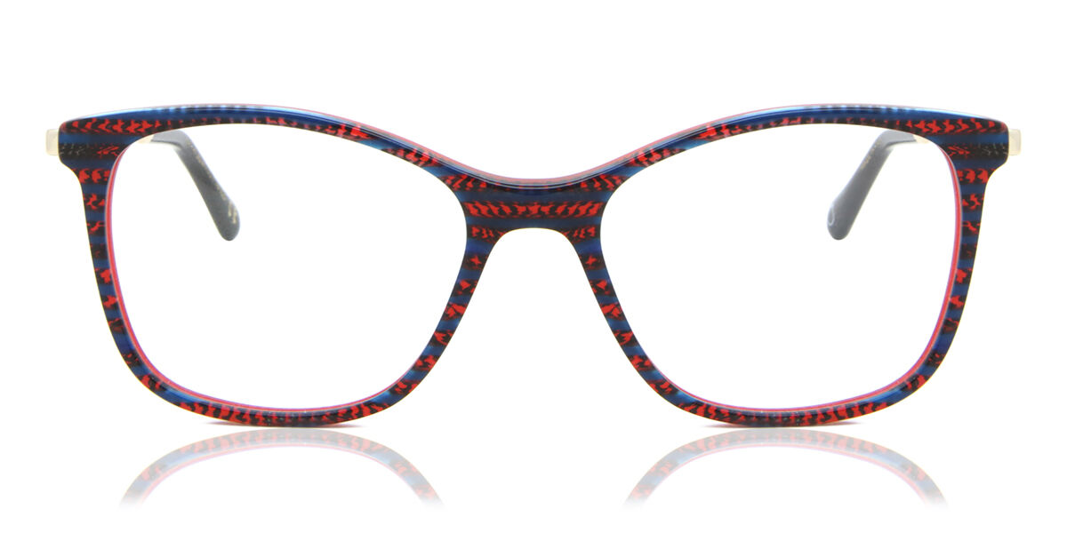 Image of Óculos de Grau Feminino Quadrado Aro Cheio Plástico Azuis - Luz Anti Azul - SmartBuy Collection PRT