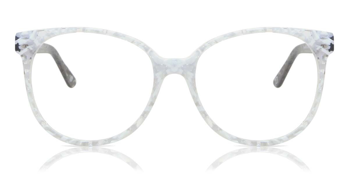 Image of Óculos de Grau Feminino Quadrado Aro Cheio Plástico Brancos - Luz Anti Azul - SmartBuy Collection PRT