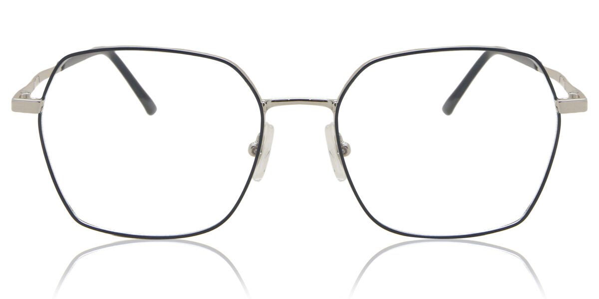 Image of Óculos de Grau Geometric Aro Cheio Metal Prata - Luz Anti Azul - SmartBuy Collection BRLPT