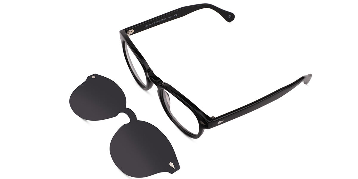 Image of Óculos de Grau Masculino Oval Clip-On Plástico Pretos - Luz Anti Azul - SmartBuy Collection PRT