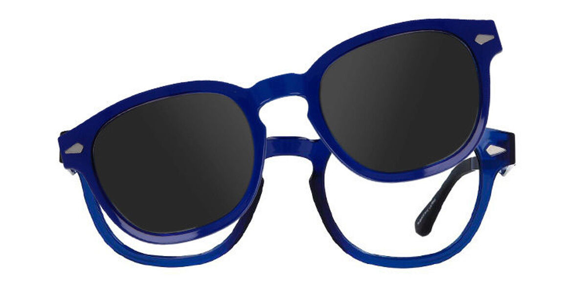 Image of Óculos de Grau Masculino Quadrado Clip-On Plástico Azuis - Luz Anti Azul - SmartBuy Collection PRT