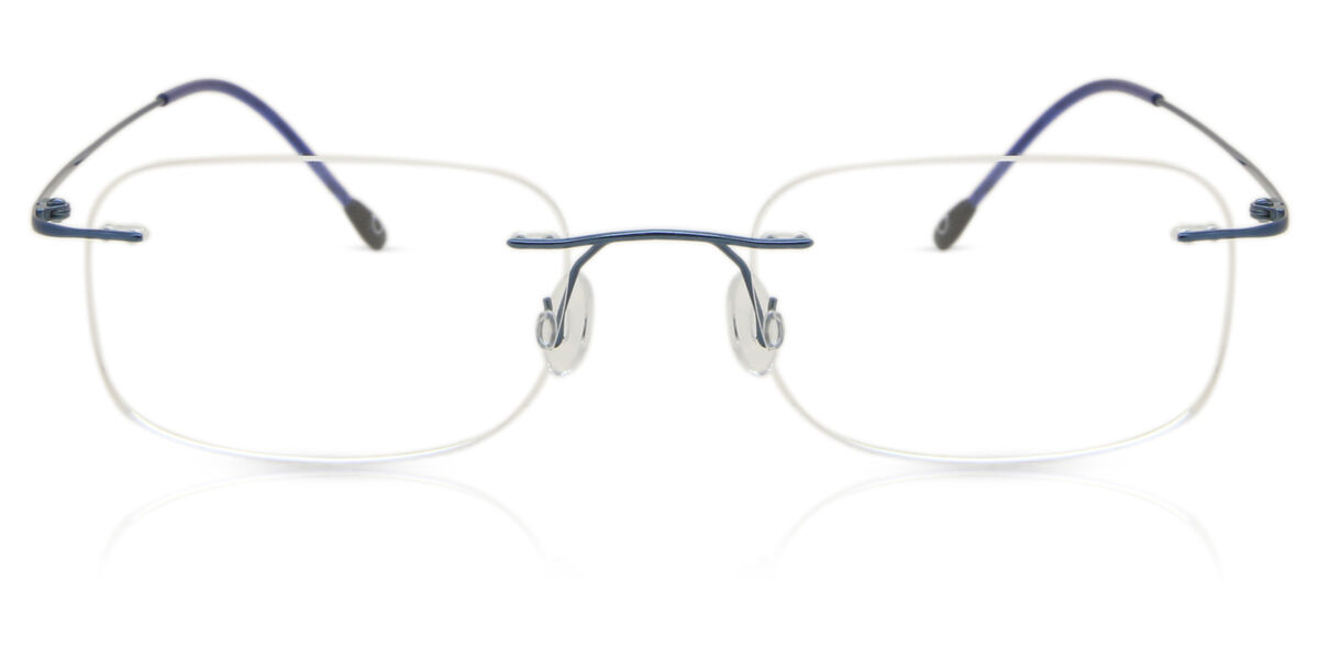 Image of Óculos de Grau Masculino Rectangle Rimless Titânio Azuis - Luz Anti Azul - SmartBuy Collection PRT