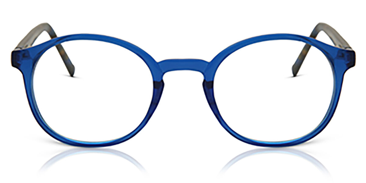 Image of Óculos de Grau Masculino Round Aro Cheio Plástico Azuis - Luz Anti Azul - SmartBuy Collection PRT