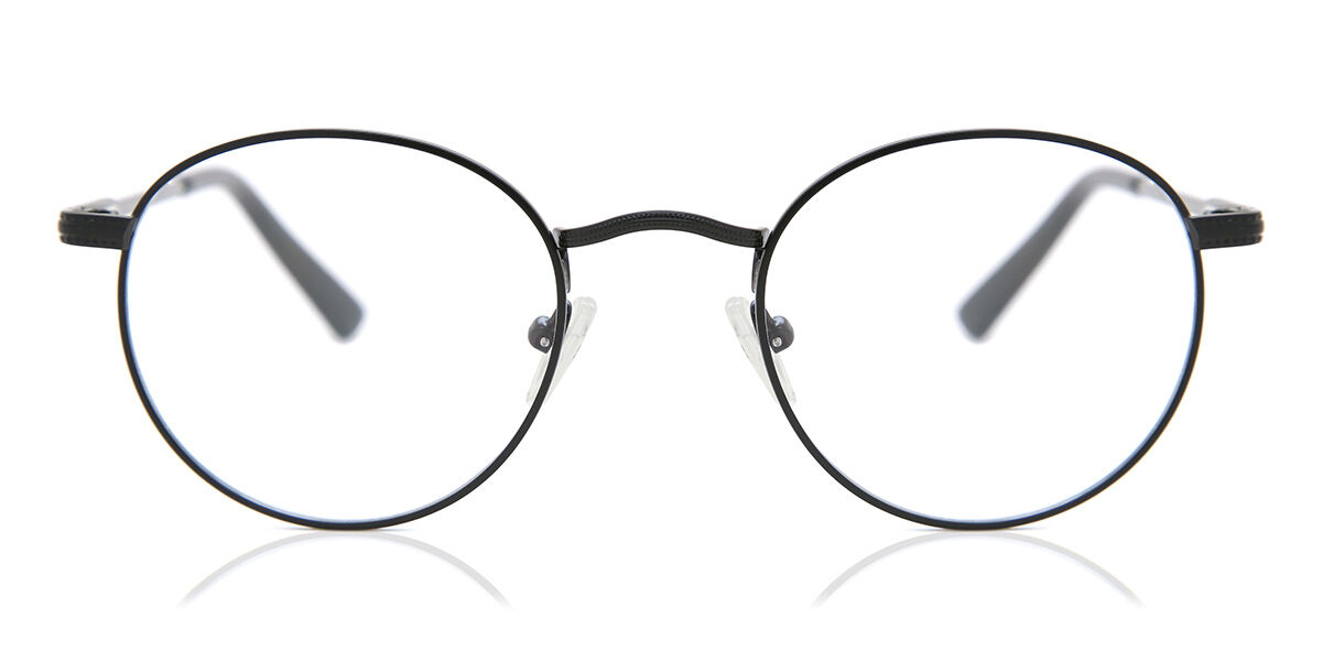 Image of Óculos de Grau Oval Aro Cheio Metal Pretos - Luz Anti Azul - SmartBuy Collection BRLPT