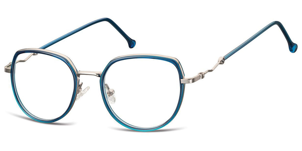 Image of Óculos de Grau Oval Aro Cheio TR90 Azuis - Luz Anti Azul - SmartBuy Collection BRLPT
