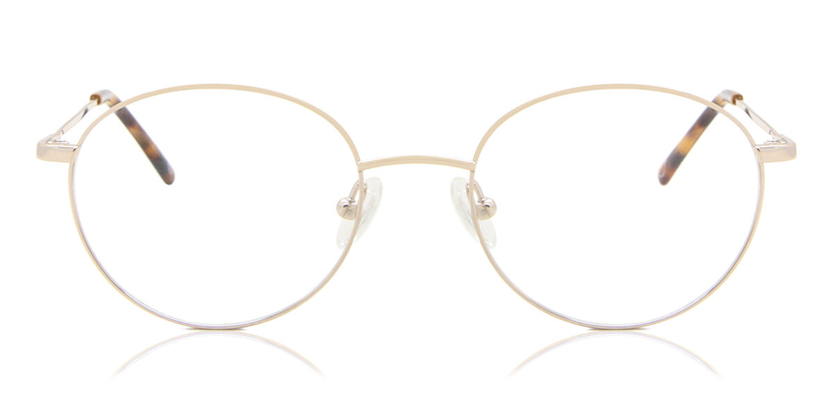 Image of Óculos de Grau Oval Aro Cheio Titânio Dourados - Luz Anti Azul - SmartBuy Collection BRLPT