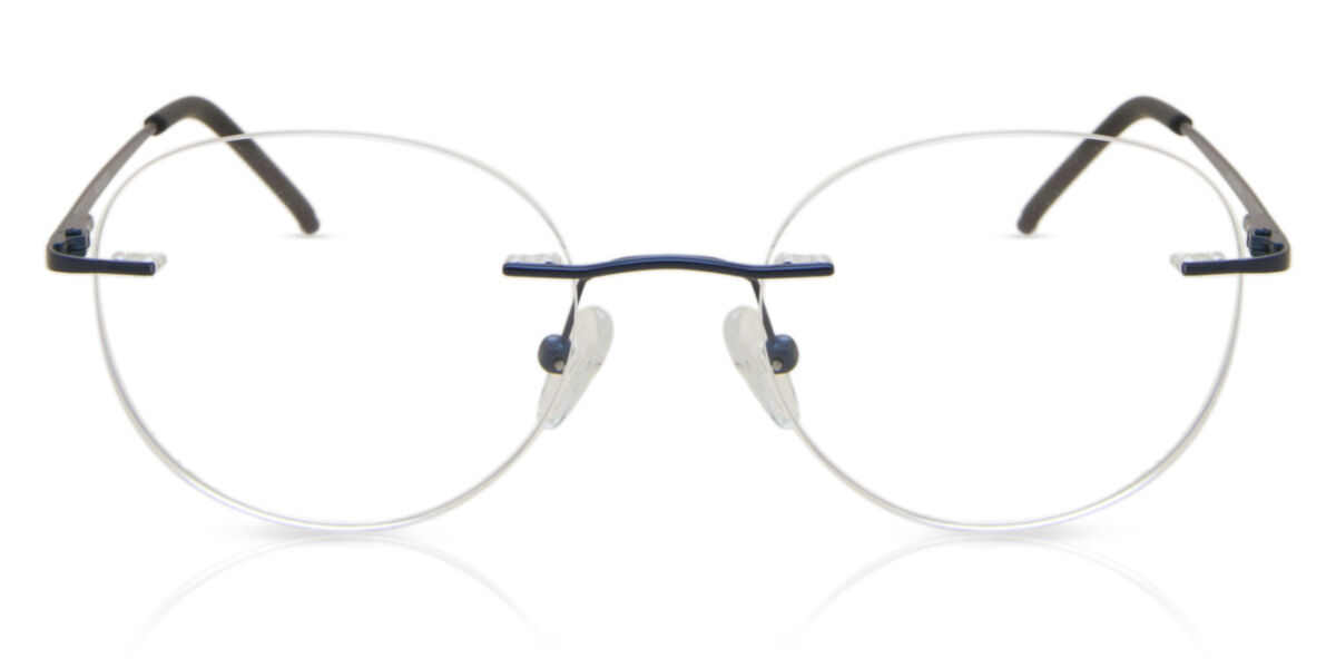 Image of Óculos de Grau Oval Sem aro Metal Azuis - Luz Anti Azul - SmartBuy Collection BRLPT