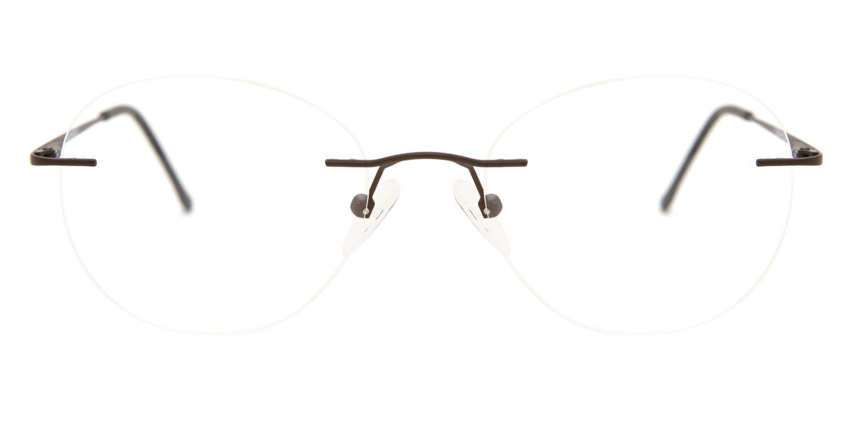 Image of Óculos de Grau Oval Sem aro Metal Marrons - Luz Anti Azul - SmartBuy Collection BRLPT