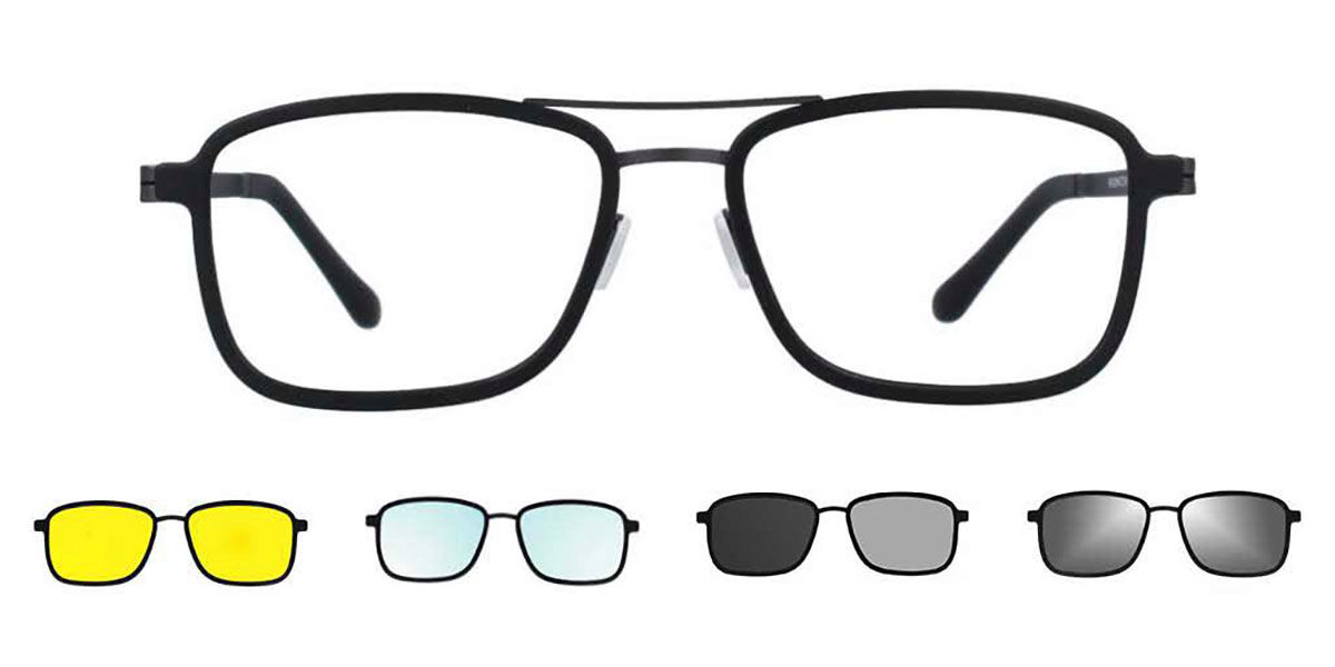 Image of Óculos de Grau Piloto Clip-On Plástico Pretos - Luz Anti Azul - SmartBuy Collection BRLPT