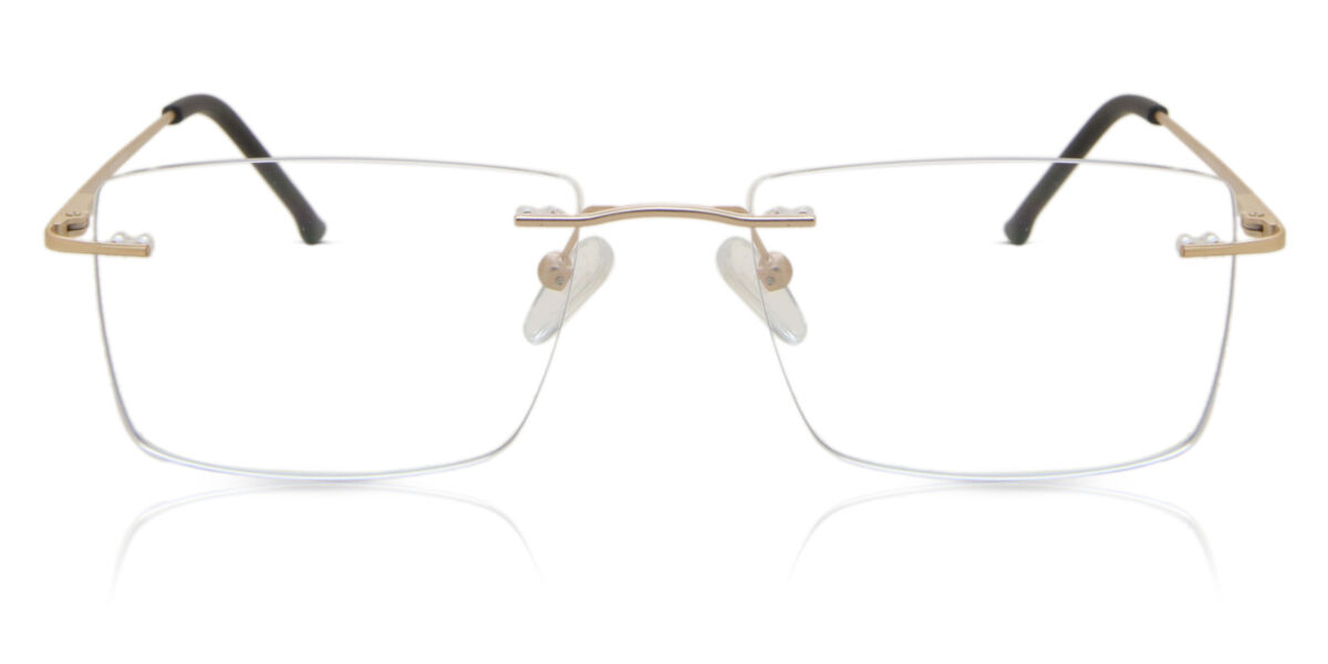 Image of Óculos de Grau Quadrado Sem aro Metal Dourados - Luz Anti Azul - SmartBuy Collection BRLPT