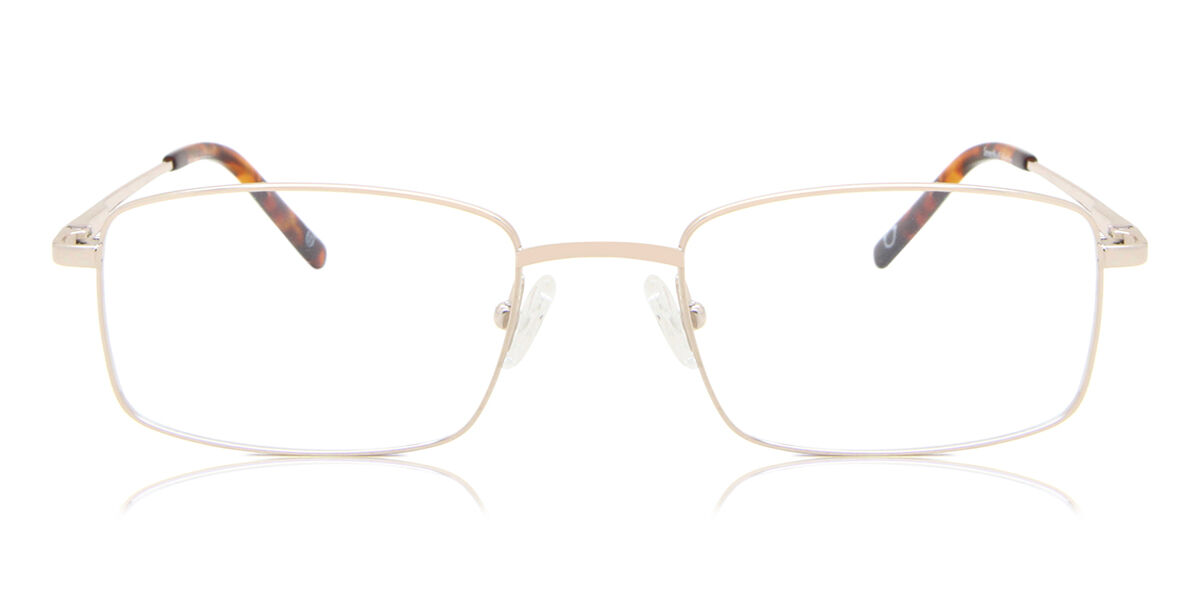 Image of Óculos de Grau Retangular Aro Cheio Titânio Dourados - Luz Anti Azul - SmartBuy Collection BRLPT