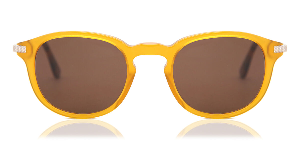 Image of Óculos de Sol Masculino Oval Aro Cheio Plástico Amarelos - SmartBuy Collection BRLPT