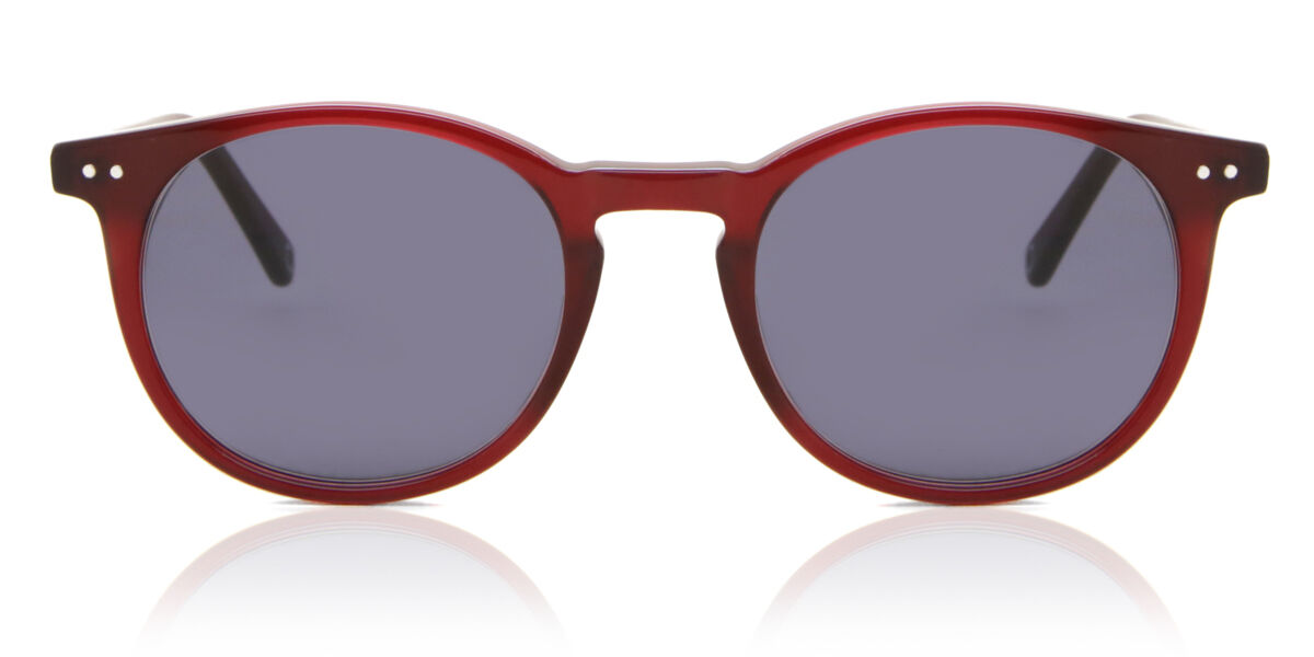Image of Óculos de Sol Masculino Oval Aro Cheio Plástico Vermelhos - SmartBuy Collection PRT