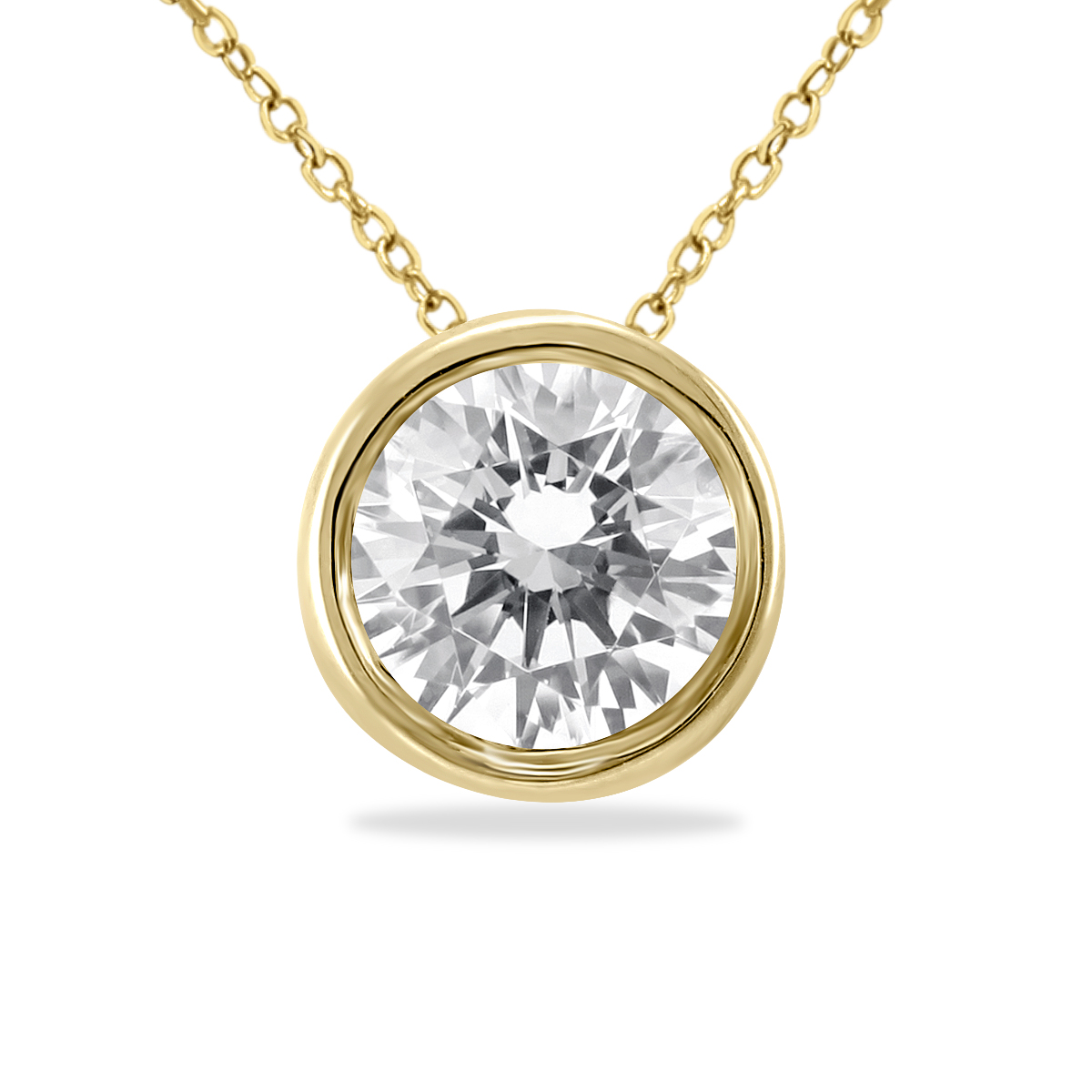 Image of 1 Carat Diamond Bezel Pendant in 14K Yellow Gold