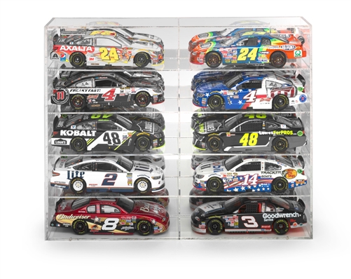 Image of 10 Car Acrylic Display Show Case for 1/24-1/25 Scale Models by Auto World