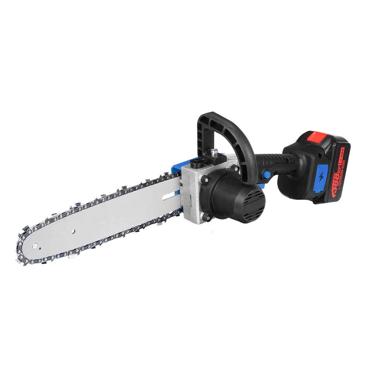 Image of 10 Inch Cordless Electric Chain Saw One-Hand Saw Woodworking Wood Cutter W/ 1/2pcs Battery Also Adapted For Makita Batte
