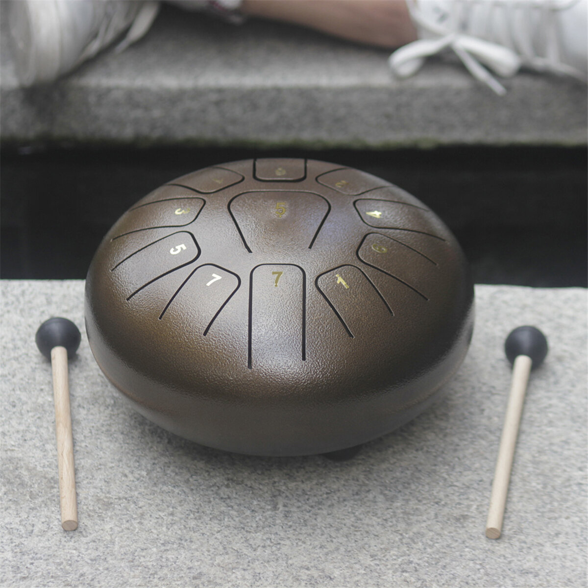 Image of 10'' Steel Tongue Drum 11 Notes Handpan Drum Tankdrum Instrument + Bag & Mallets