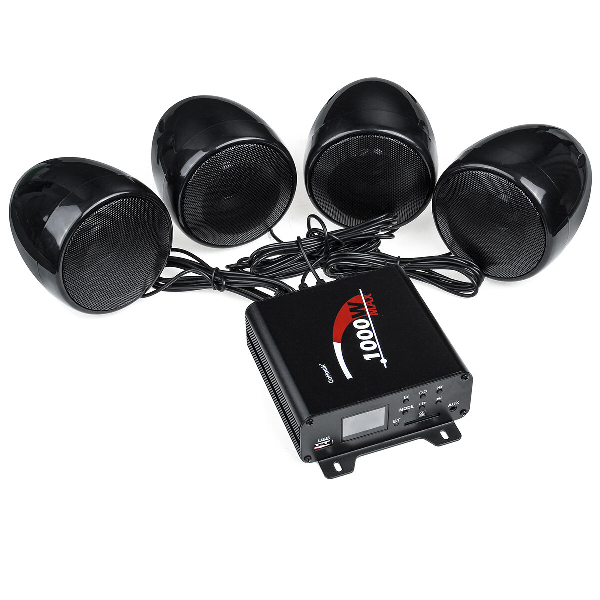 Image of 1000W Motorcycle bluetooth 4 Speakers Audio Stereo System MP3 ATV UTV Waterproof