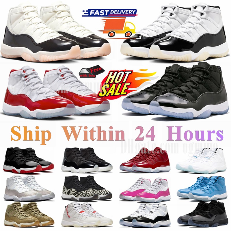 Image of 11 Basketball Shoes Men Womens 11s DMP Gratitude Neapolitan Cherry Cool Grey Cap and Gown Bred Mens XI Trainers Sports Sneakers Space Jam og