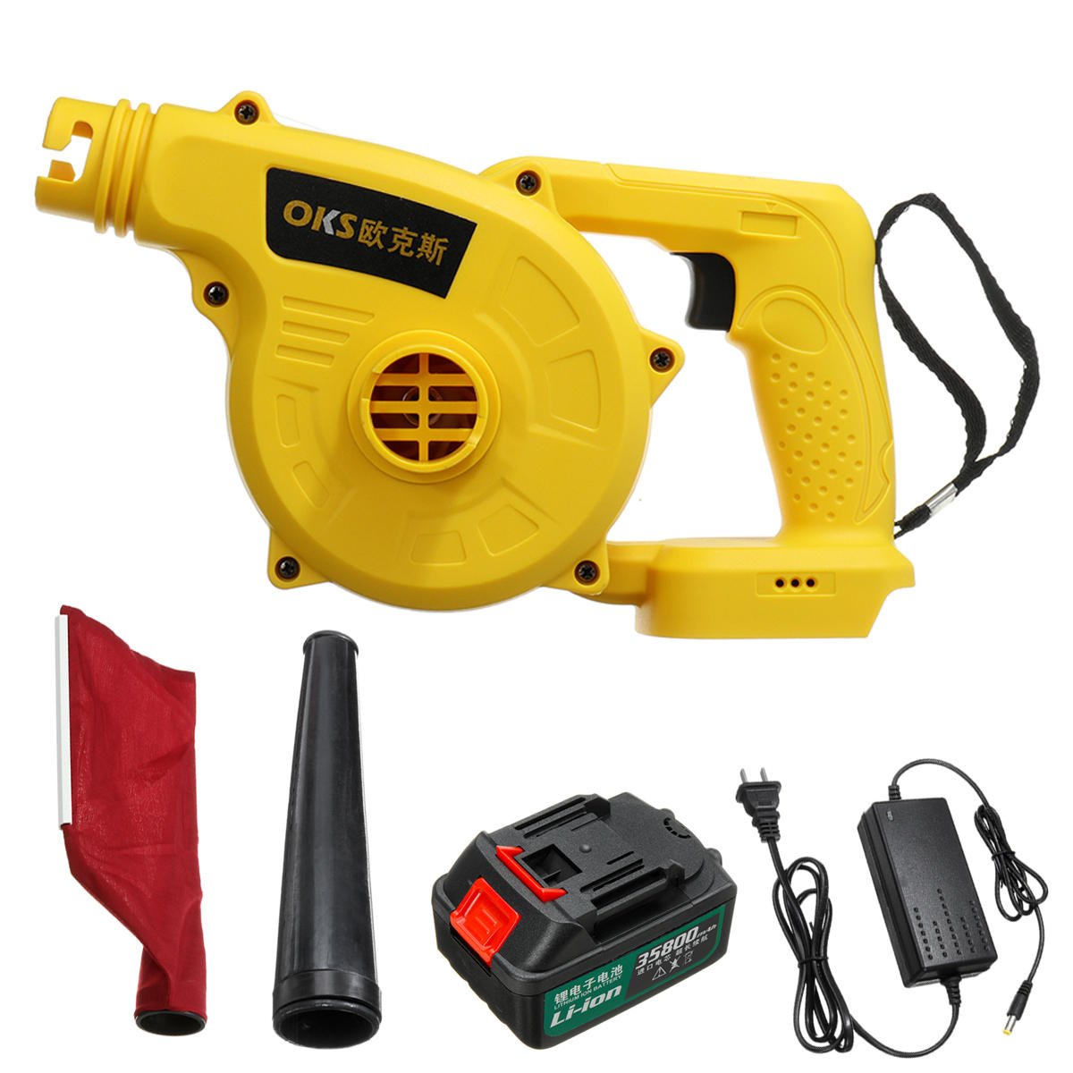 Image of 110-220V Cordless Handheld Electric Blower Air Vacuum Dust Leaf Cleaner Sweeper One Lithium Battery