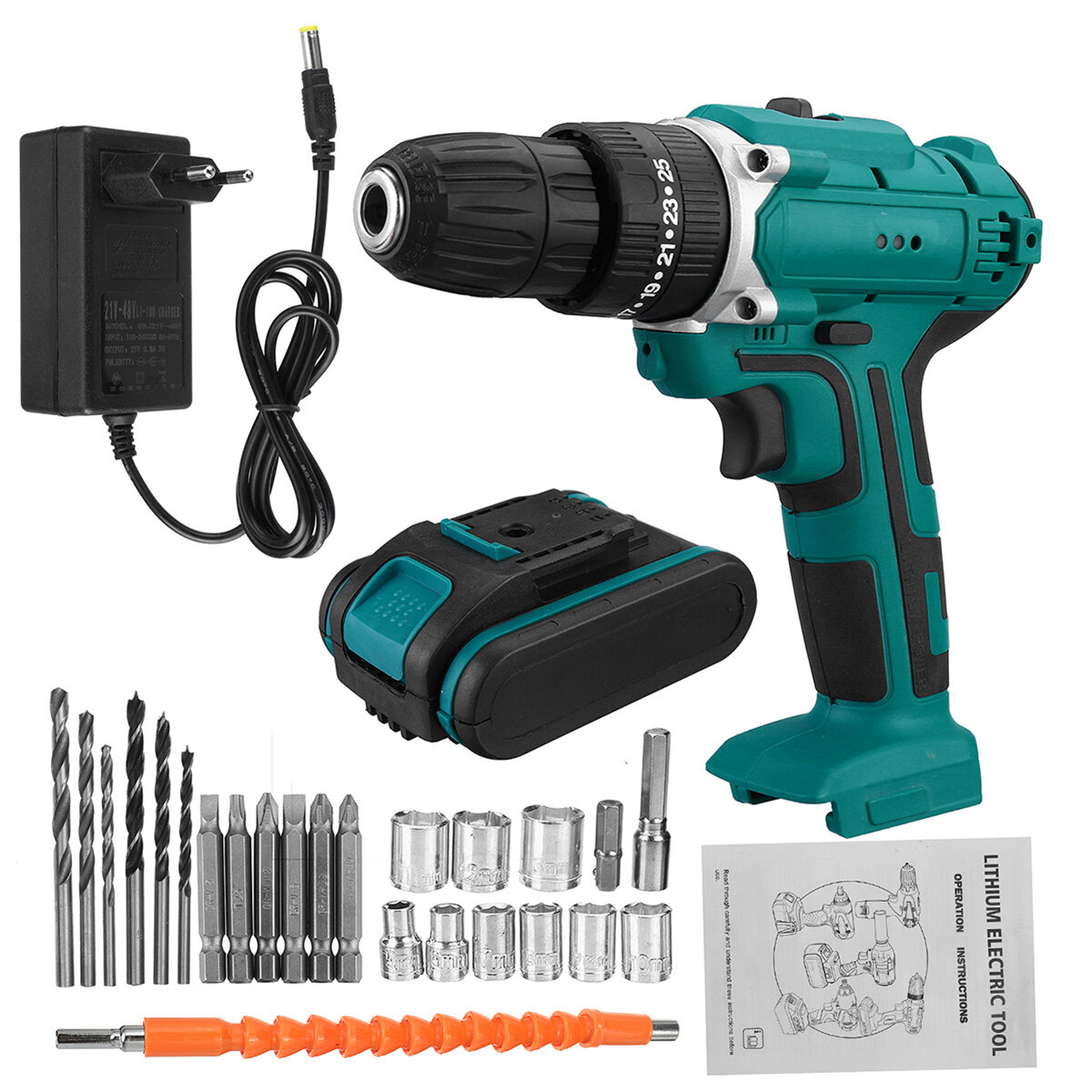 Image of 110V-240V Electric Drill Three Function Impact Drill With Charge and Battery
