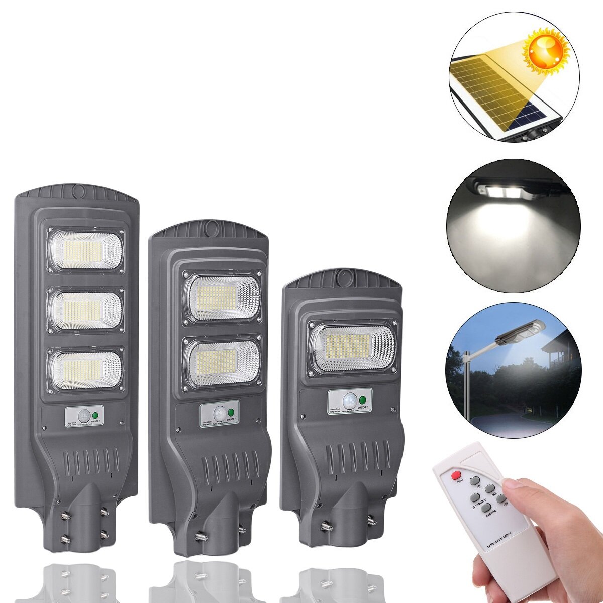 Image of 117/234/351 LED Solar Wall Street Light PIR Motion Sensor Outdoor Lamp with Remote Controller