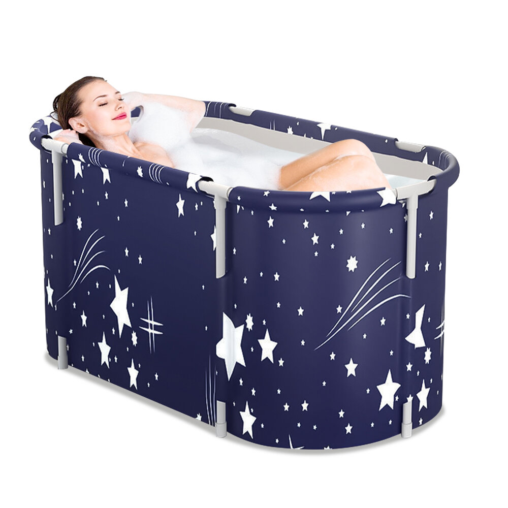 Image of 118x55x50cm Folding Bathtub Water Tub Indoor Outdoor Portable Adult Separate Soaking Spa Bath Bucket Baby Bathing Space