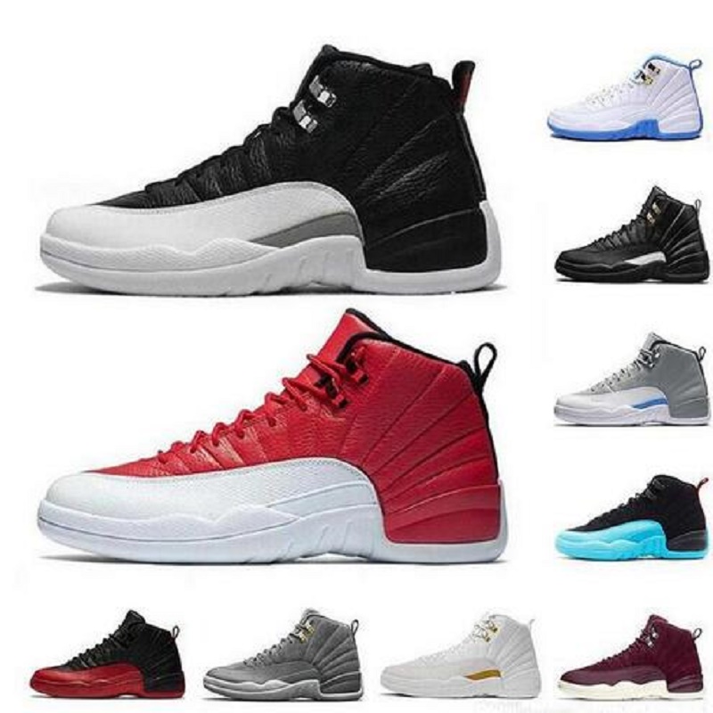 Image of 12 12s men basketball shoes shoe Sneakers Winterized Gym red Taxi FLU GAME Dark grey 12s mens trainers sports sneaker