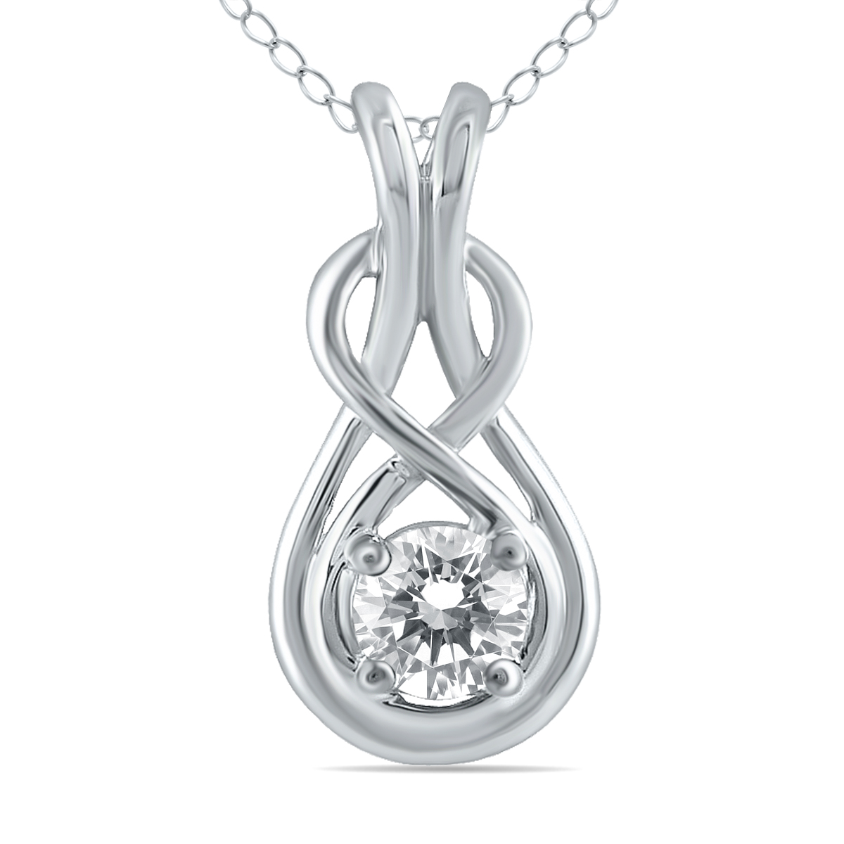 Image of 1/2 CTW Natural Diamond Knot Pendant in 10K White Gold