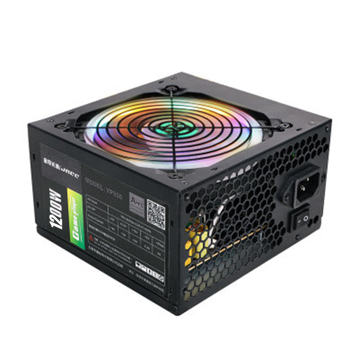 Image of 1200W Active ATX 12V PFC Desktop Gaming PC Power Supply 8PIN + 2x6PIN Silent Fan with LED Light