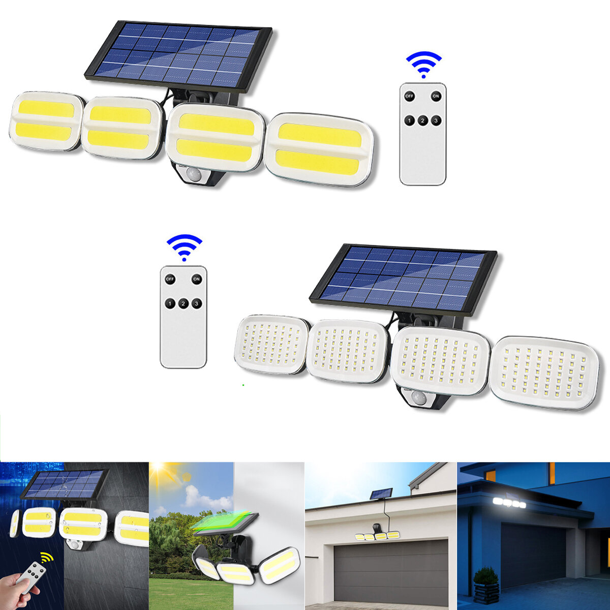 Image of 1200mAh Solar Wall Light Intelligent Human Sensor Light Super Bright Waterproof Outdoor Garden Camping Patio Lighting