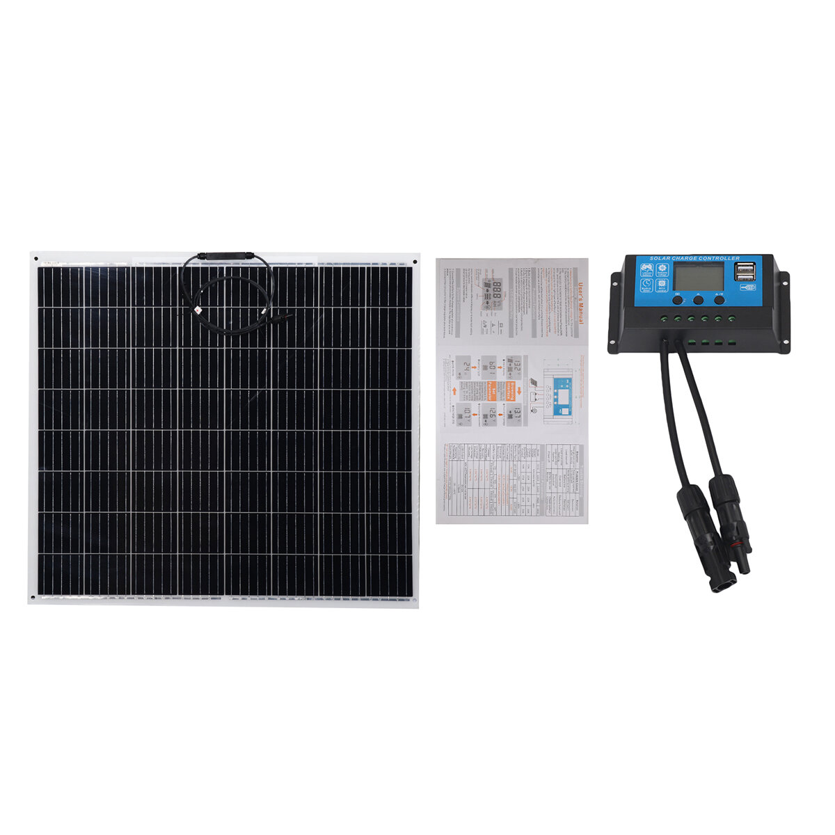 Image of 120W Solar Panel Mono Kit 120W Camping Home Battery Charging 20A Controller