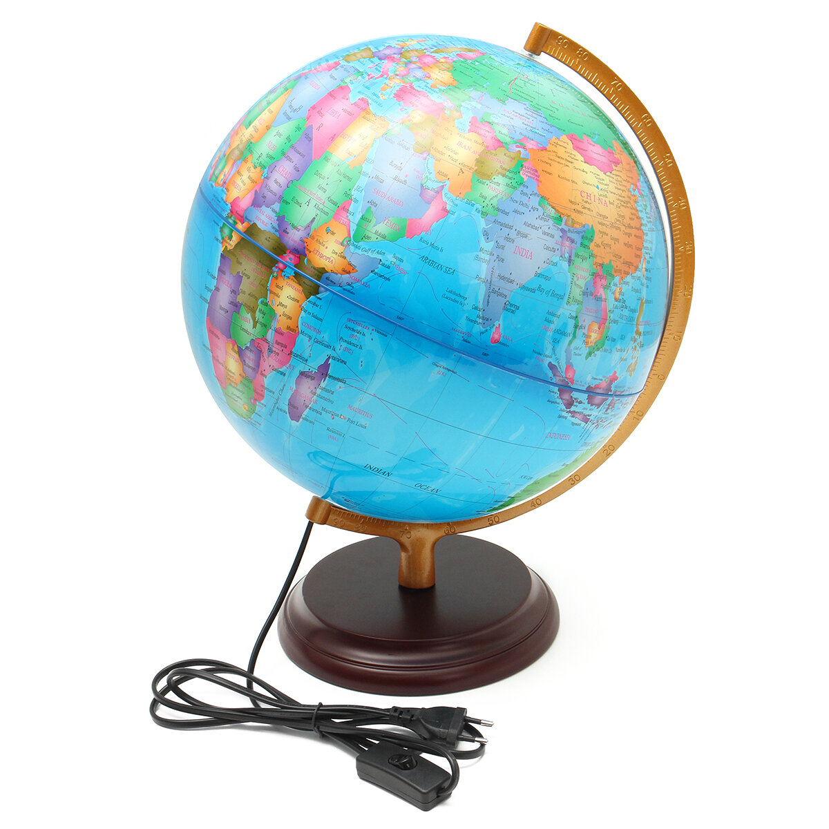 Image of 125" World Earth Globe Map Geography LED Illuminated for Desktop Decoration Education Kids Gift