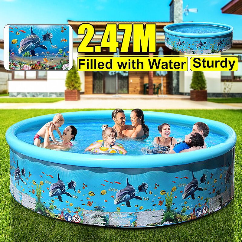 Image of 125/155/186/247cm Retractable inflatable Swimming Pool Large Family Summer Outdoor Play Party Supplies For Kids Adult