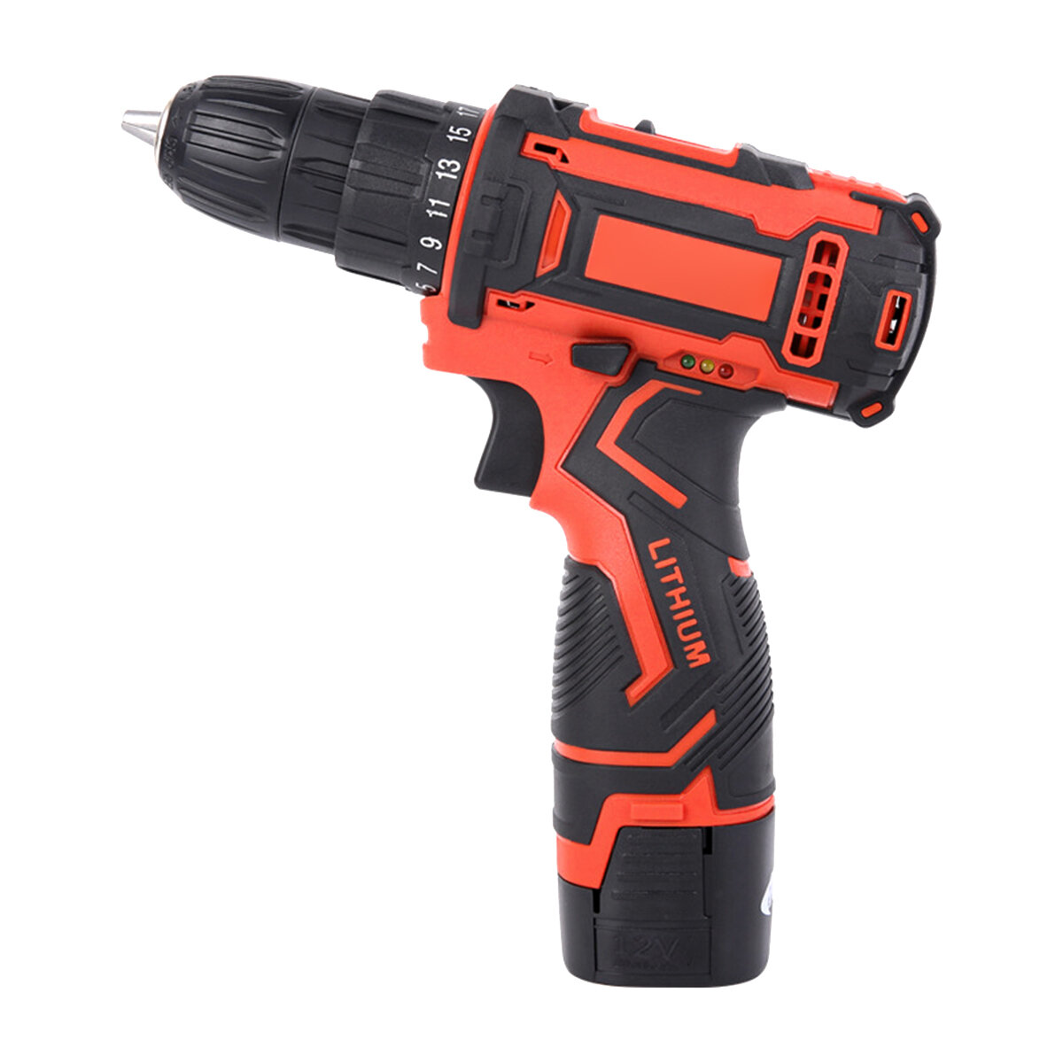 Image of 12V Electric Drill Cordless Wireless Rechargeable Electric Screwdriver Drill Set LED W/ 1/2 Batteries Wood Metal Plastic
