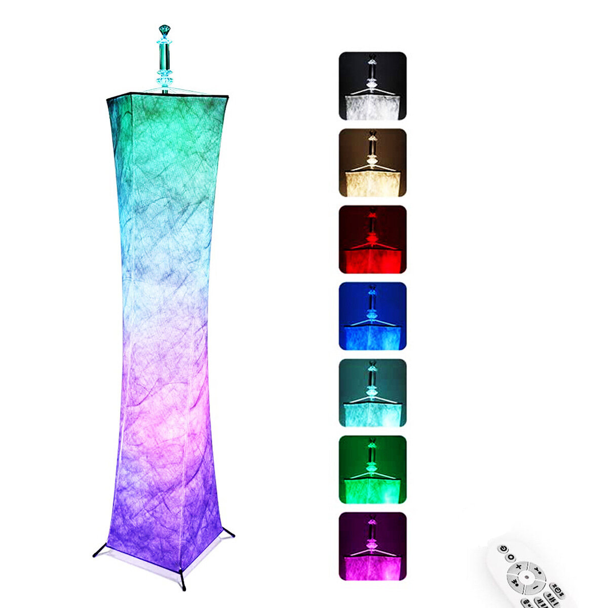 Image of 12V LED Floor Lamp Remote Control RGB Color Changing 58" Height Bulbs for Livingroomish