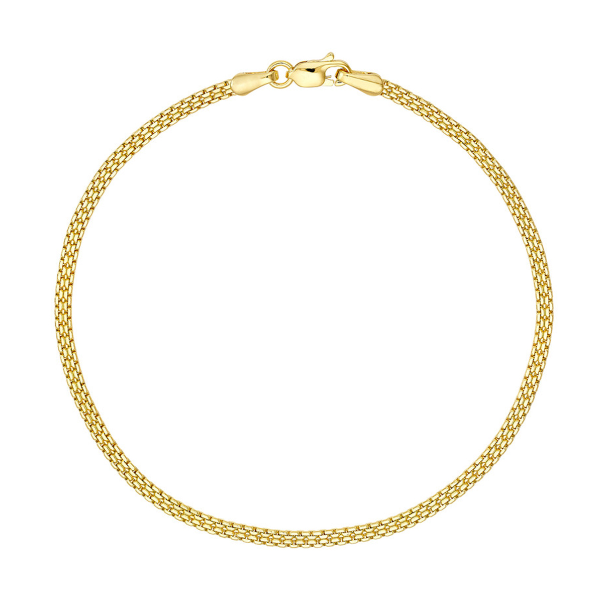 Image of 14K Solid Yellow Gold Double Curb Box Bismark Bracelet