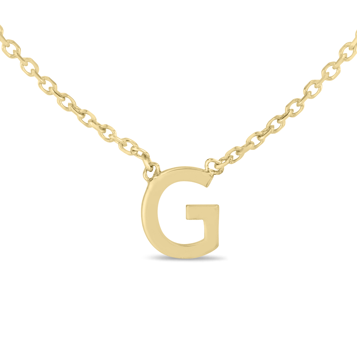 Image of 14K Solid Yellow Gold G Mini Initial Necklace