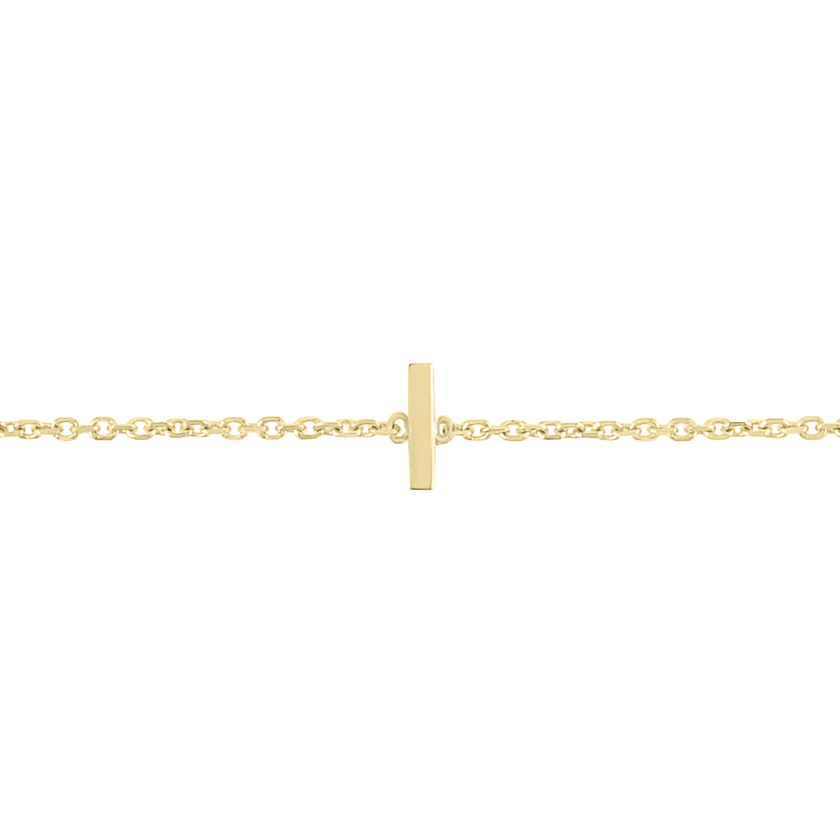 Image of 14K Solid Yellow Gold I Mini Initial Bracelet