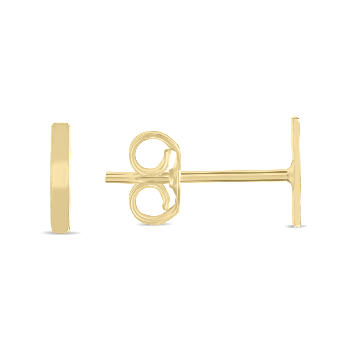 Image of 14K Solid Yellow Gold Initial I Stud Earrings