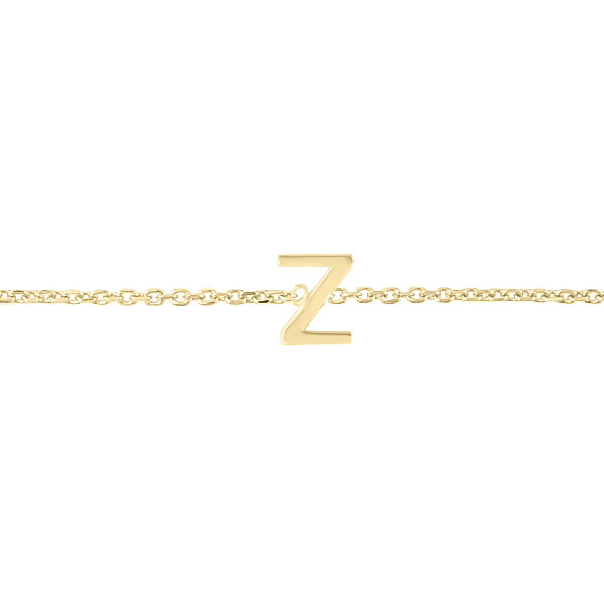 Image of 14K Solid Yellow Gold Z Mini Initial Bracelet