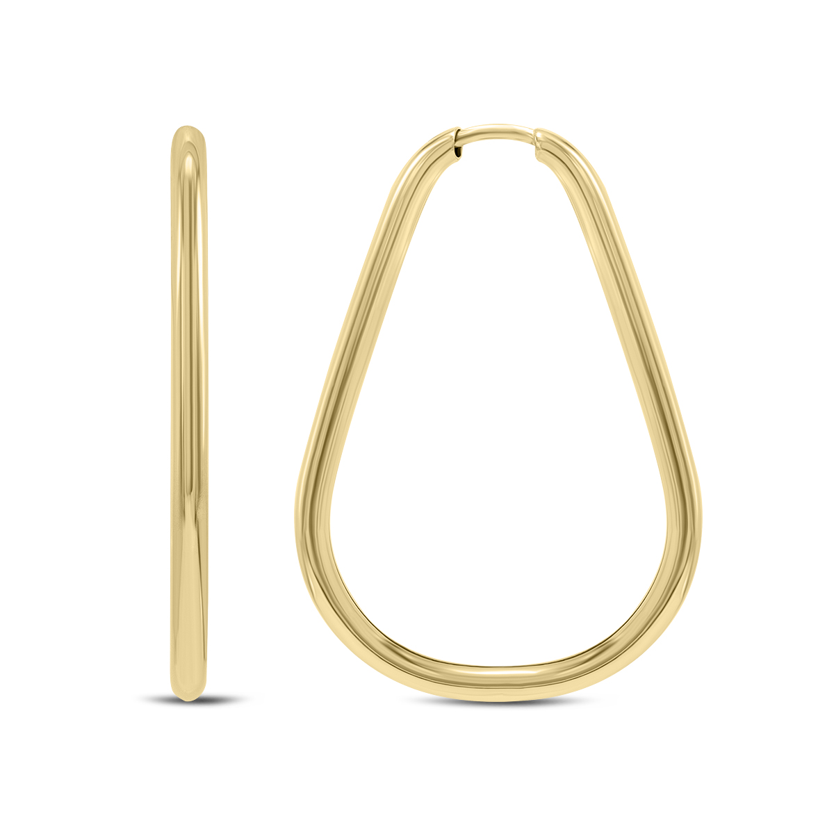 Image of 14K Yellow Gold Endless Pear Shape Hoop Earring