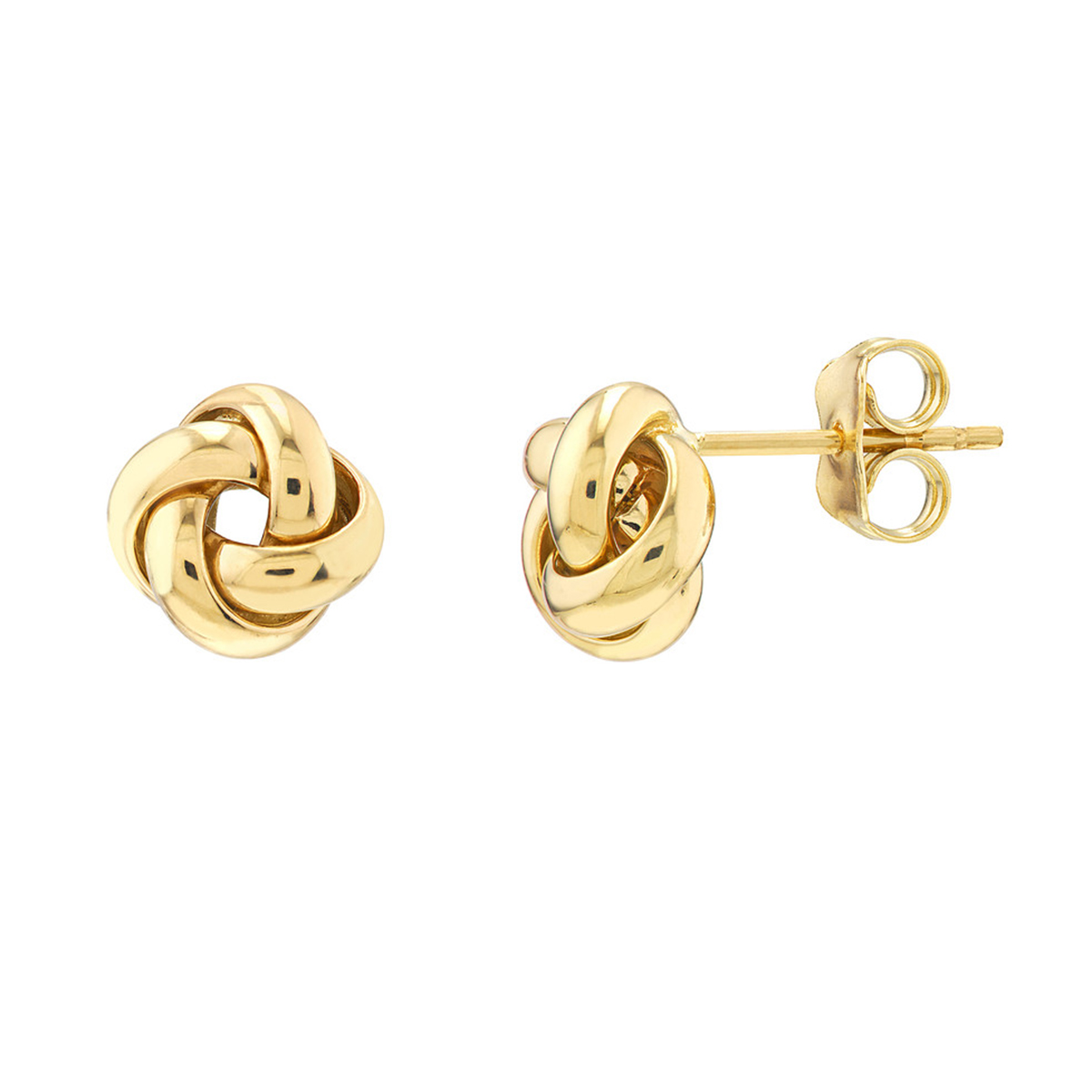 Image of 14K Yellow Gold Puffed Love Knot Stud Earrings