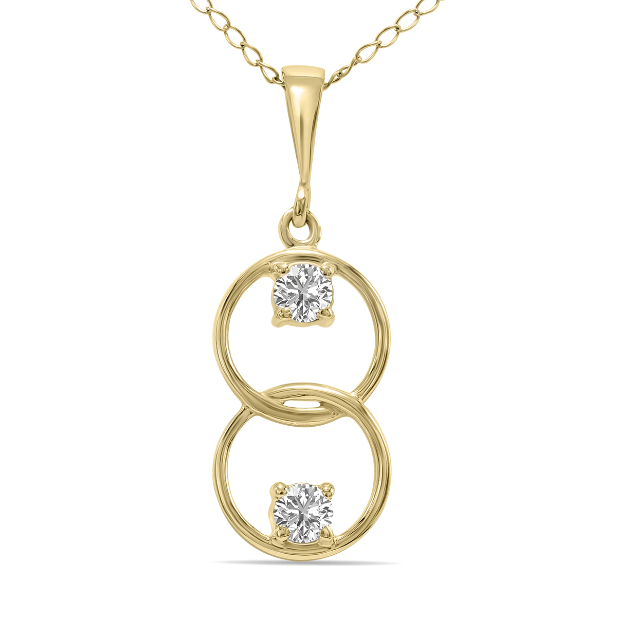 Image of 1/5 CTW Circle Lab Grown Diamond Pendant in 10K Yellow Gold (F-G Color VS1- VS2 Clarity)