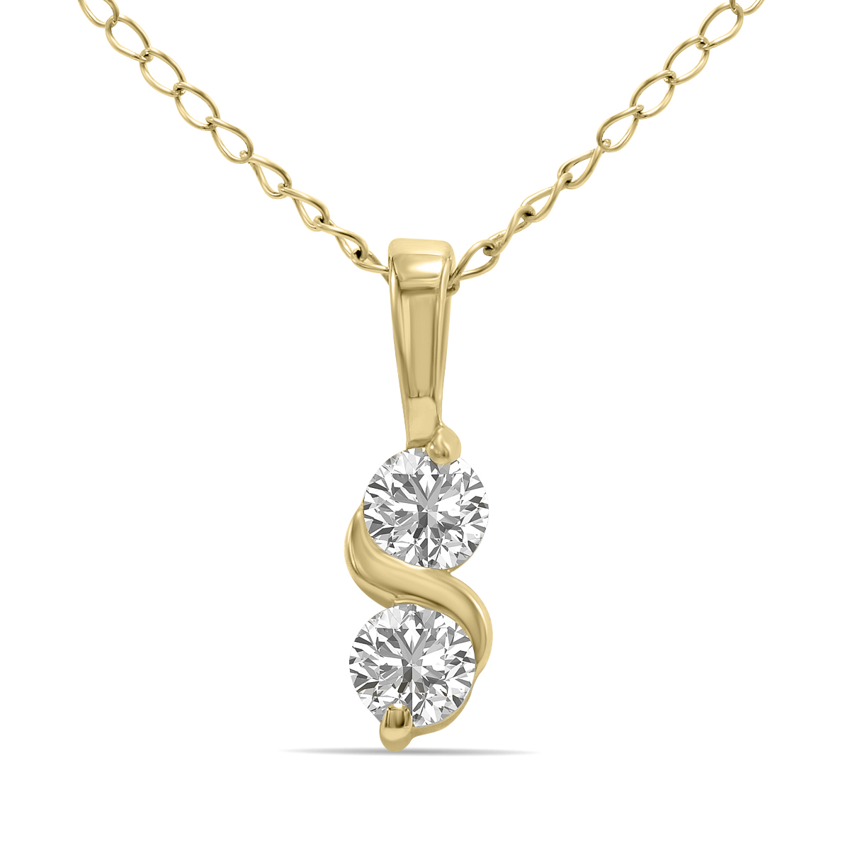 Image of 1/5 CTW Infinity Lab-Grown Diamond Pendant in 10K Yellow Gold (F-G Color VS1- VS2 Clarity)